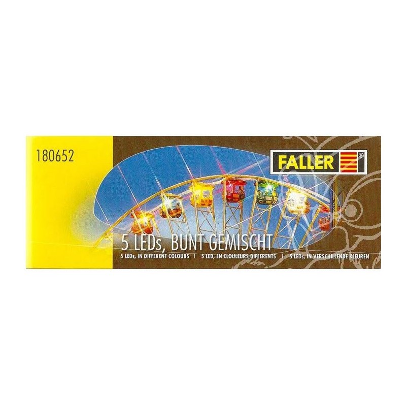 5 LEDs, bunt gemischt. 5 LEDs, bunt gemischt.