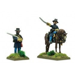 Oficiais confederados avançando (a pé e a cavalo) B. Black Powder.