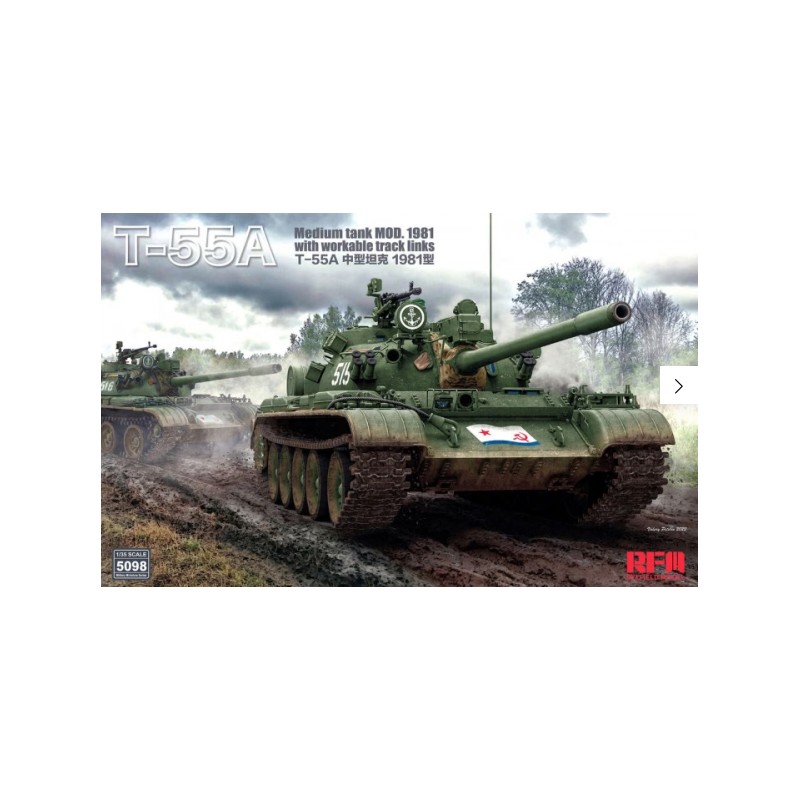 Carro mediano T-55A modelo 1981.