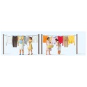 Women hanging laundry.