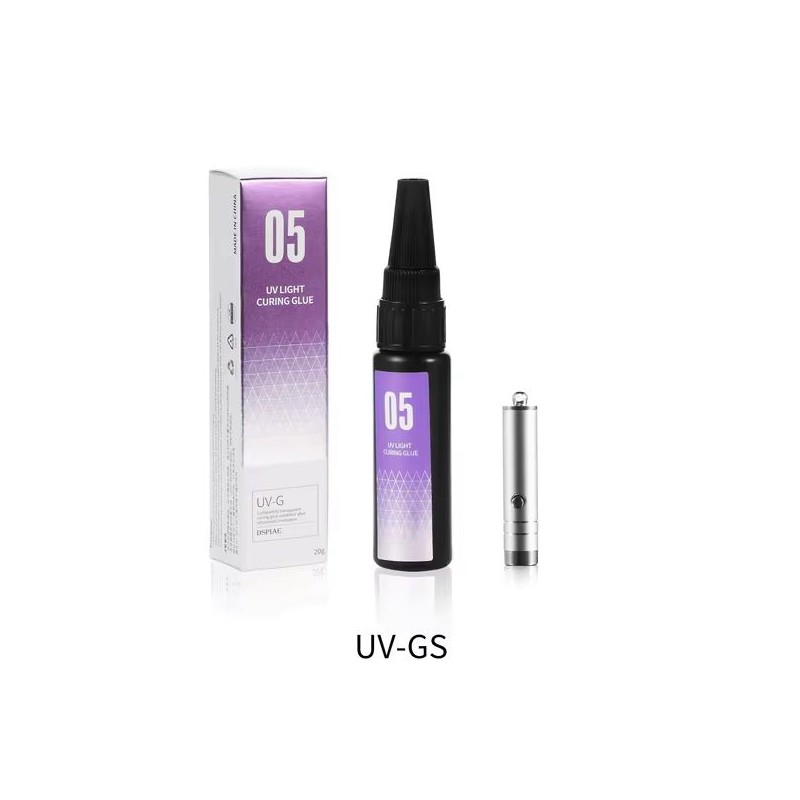 UV light curing transparent adhesive.
