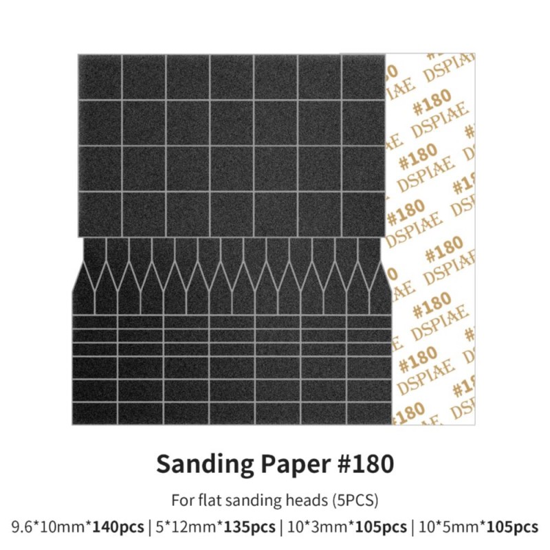 Sanding paper, 180g. Sanding paper, 180g.