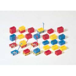 Plastic boxes.