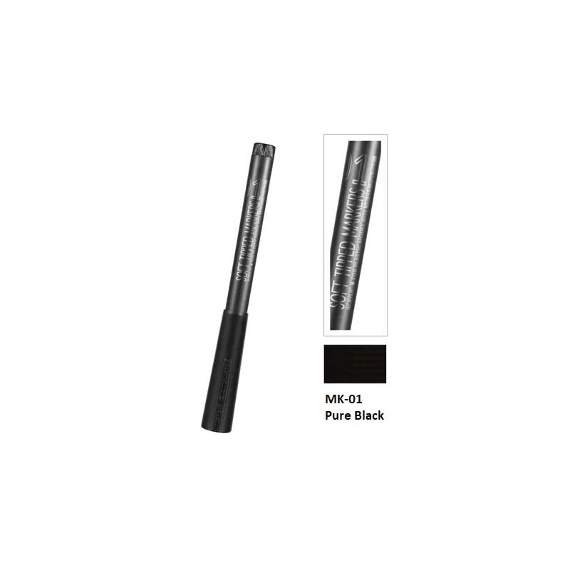 Soft tipped markers, pure black. Soft tipped markers, pure black.