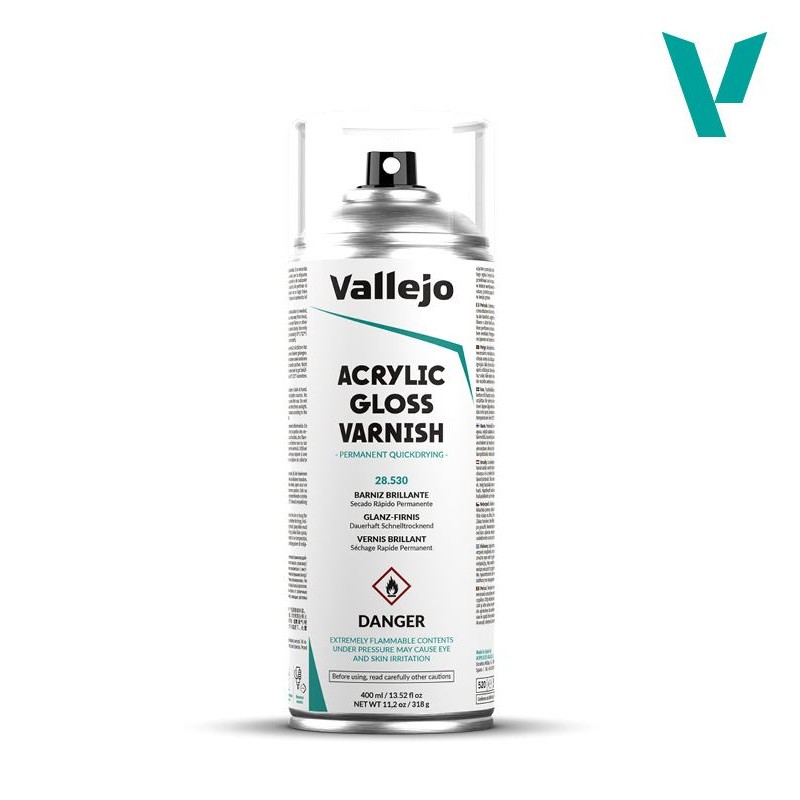 Acrylic aerosol gloss varnish. VALLEJO 28530