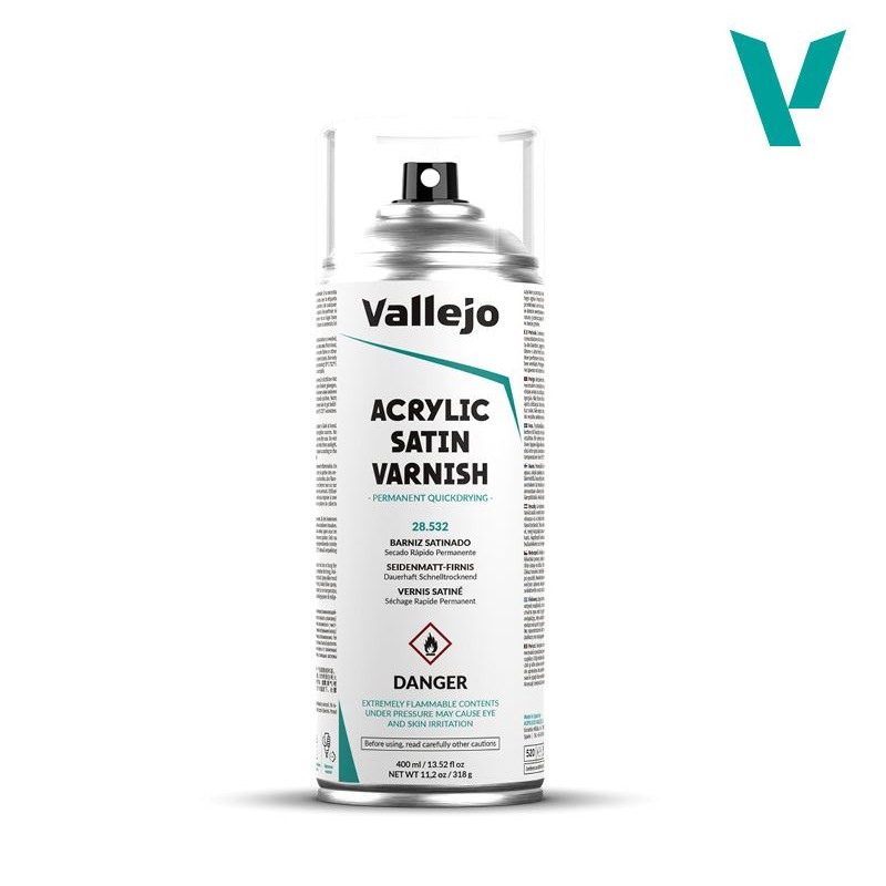 Barniz acrílico en spray satinado. VALLEJO 28532