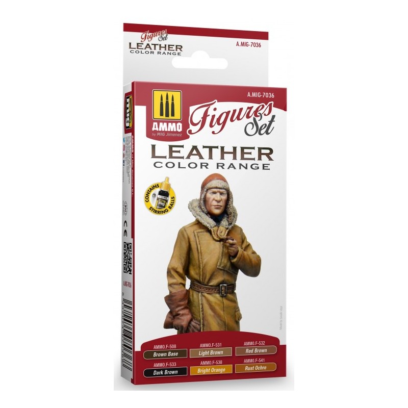 Gama de colores de cuero.