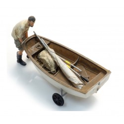 Segelboot mit Person.