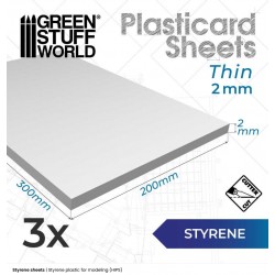 Styrolplatten, 2 mm (x3).