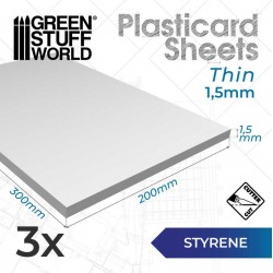 Styrolplatten, 1,5 mm (x3).