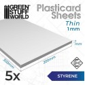 Styrene sheets 1 mm (x5).