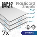 Styrene sheets, variety pack (x7).