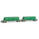 Set of two Faoos-type hopper wagons, RENFE.