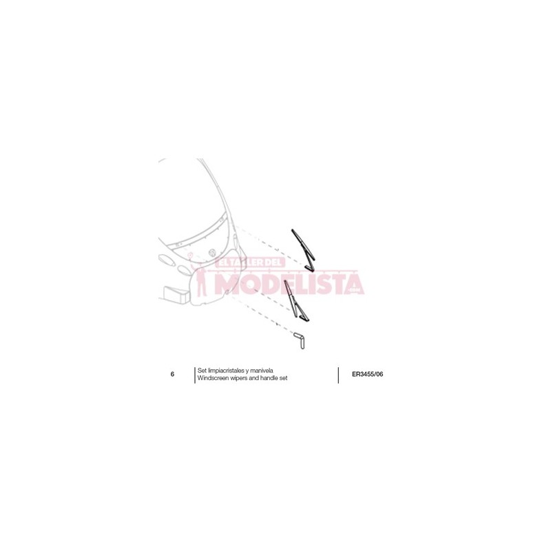 Conjunto de limpador de janelas e manivela, CIVIA.