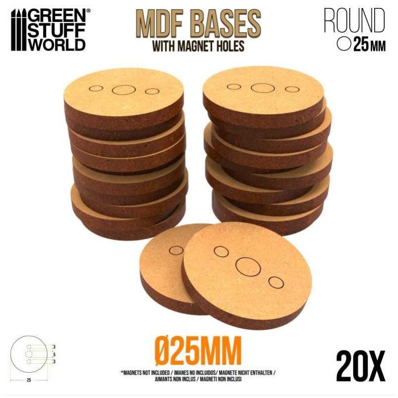 Basi rotonde, 25 mm (x20). Basi rotonde, 25 mm (x20).