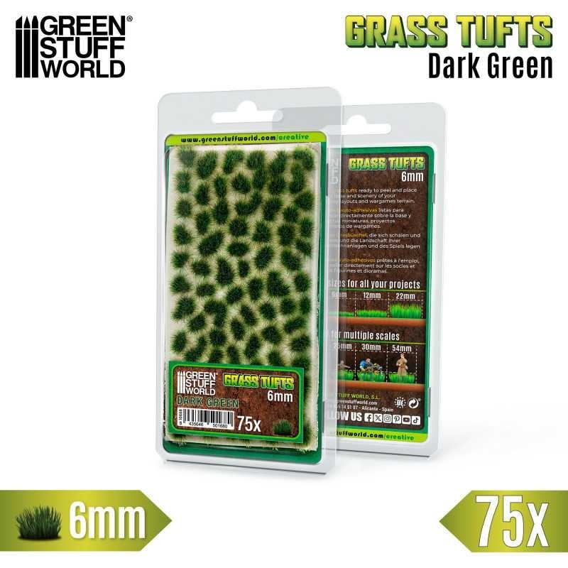 Ciuffi d'erba, verde scuro. 6 mm. Ciuffi d'erba, verde scuro. 6 mm.