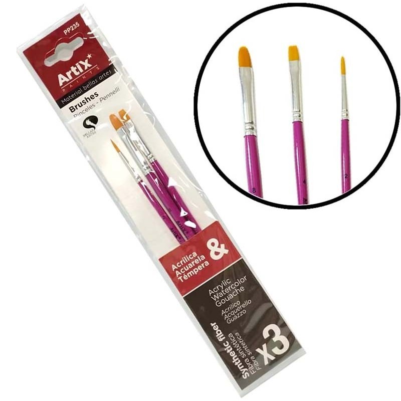 Set mit 3 Bürsten. ARTIX FARBEN Set mit 3 Bürsten. ARTIX FARBEN