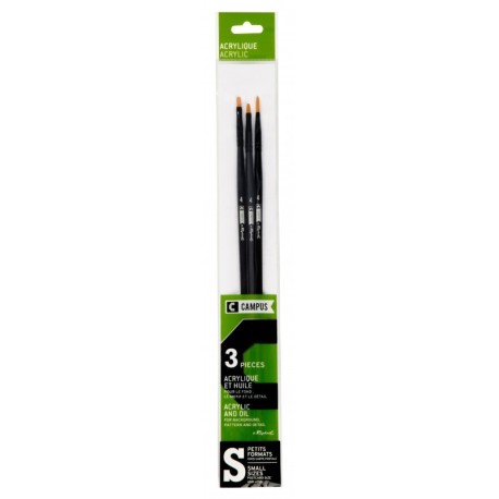 Lot de 3 pinceaux « S ». CAMPUS