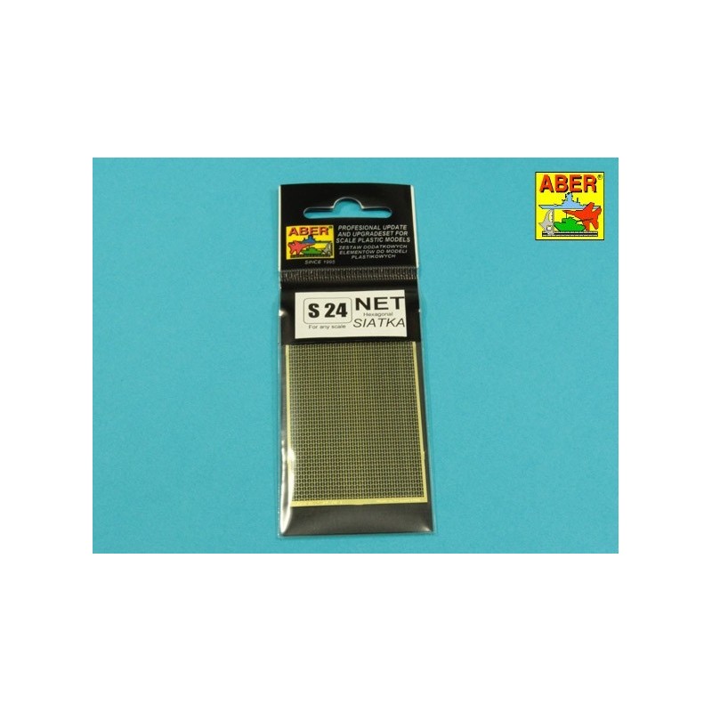 Photo-etched: Hexagonal Net 1.85 x 1.7 mm. Photo-etched: Hexagonal Net 1.85 x 1.7 mm.