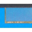 Fotogravura: Rede com malha entrelaçada 0,8 x 0,8 mm.