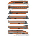 TGV PSE, Set 16, 7 cars. World record. SNCF.