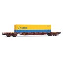 Wagon type MMC3, w/ RENFE container. RENFE.