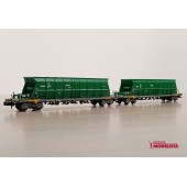 Conjunto de dois vagões tipo funil Faoos, RENFE.