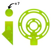 Bolt Action ensemble de lentilles et de gabarits en acrylique.