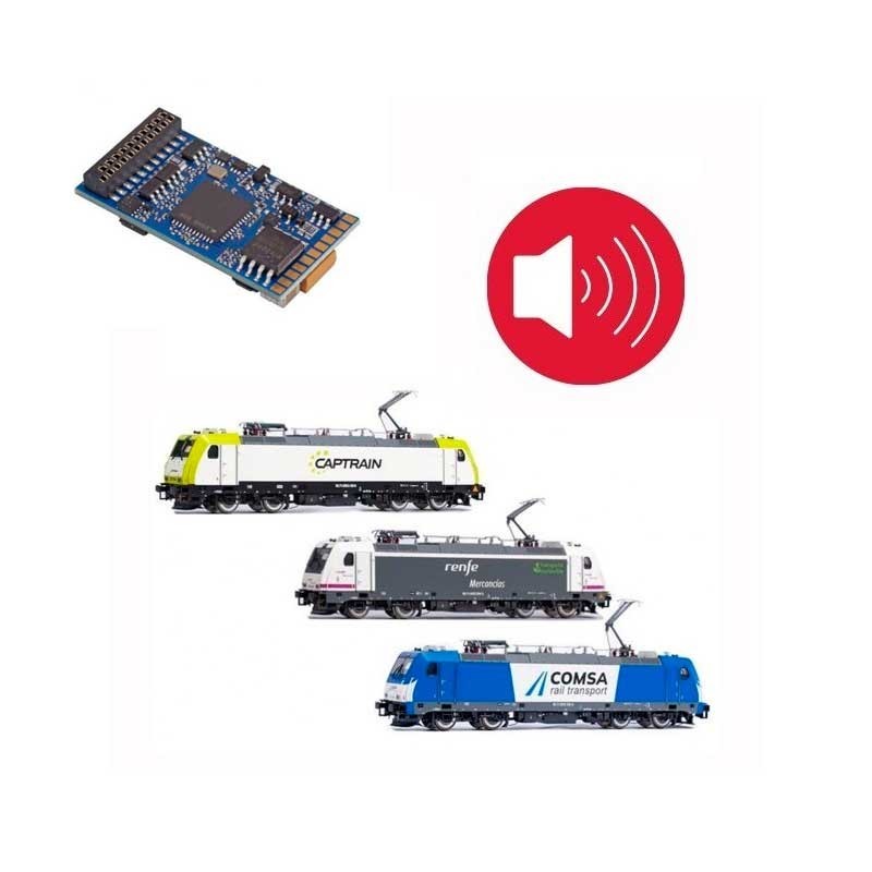 Decoder mit Sound für RENFE-Lokomotive 253. 21 Stifte.