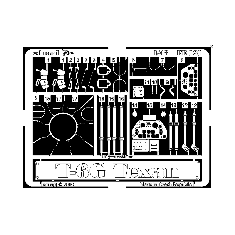 Fotogravado T-6G Texan (kit Ocidental).