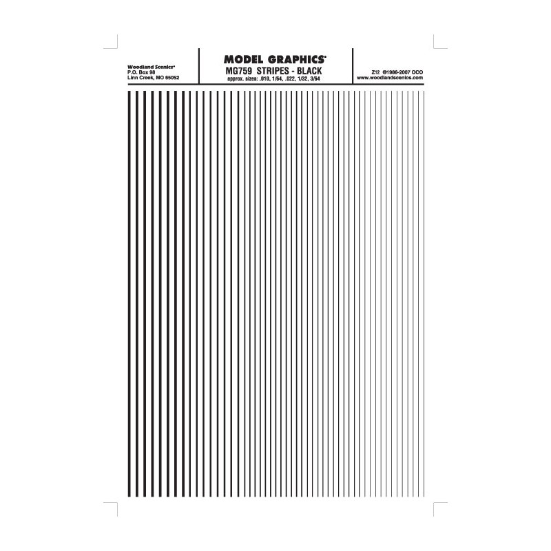 Transferibles: tiras negras. WOODLAND MG759