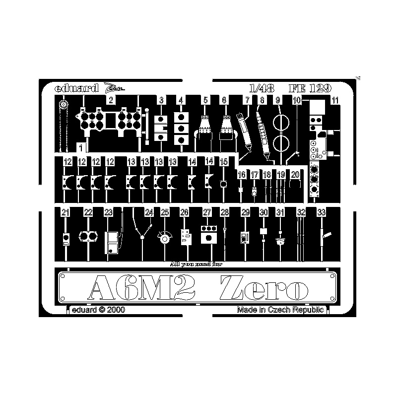 Photo-etched: A6M2 Zero (Hasegawa kit).