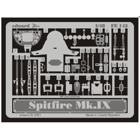 Pellicola fotoincisa: Spitfire Mk.IX (kit ICM).