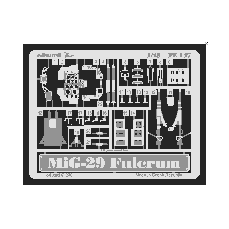 Photo-etched: MiG-29A Fulcrum (Academy kit).