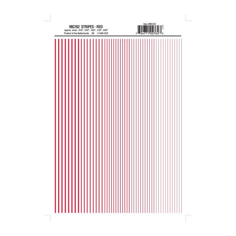 Transferibles: tiras rojas. WOODLAND MG762