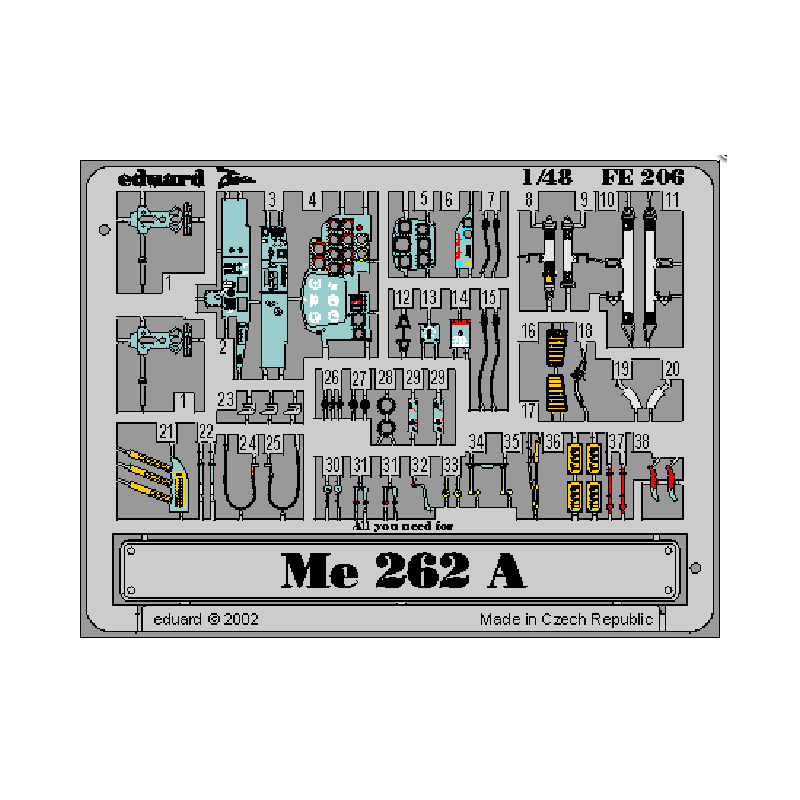Photo-etched: Me 262A Schwalbe (Tamiya kit).