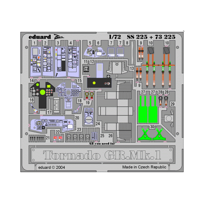 Photo-etched: Tornado GR.Mk.1 (Hasegawa kit).