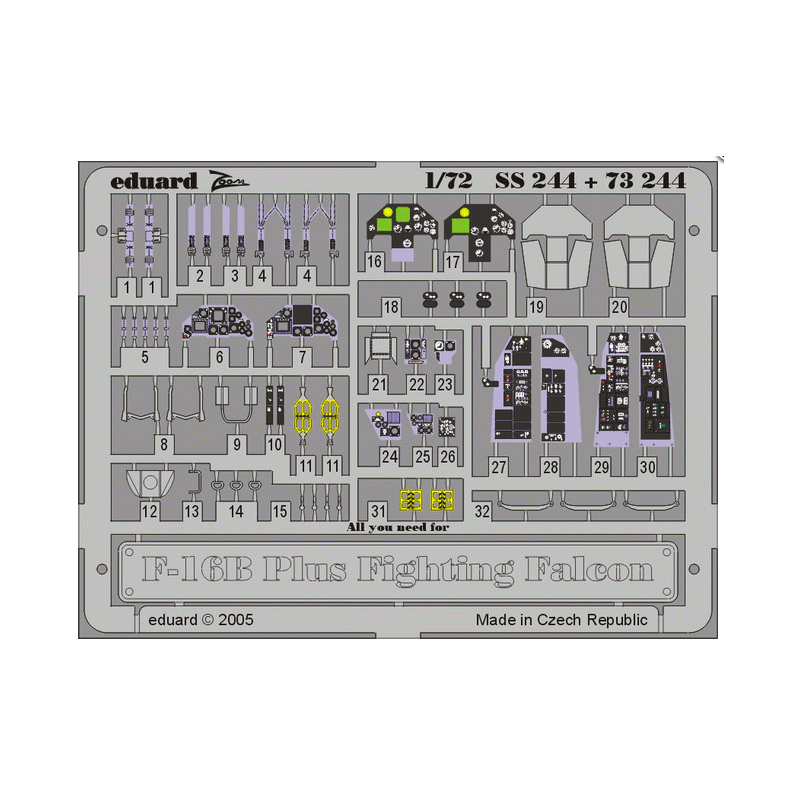 Fotograbado: F-16B Plus (kit Hasegawa).