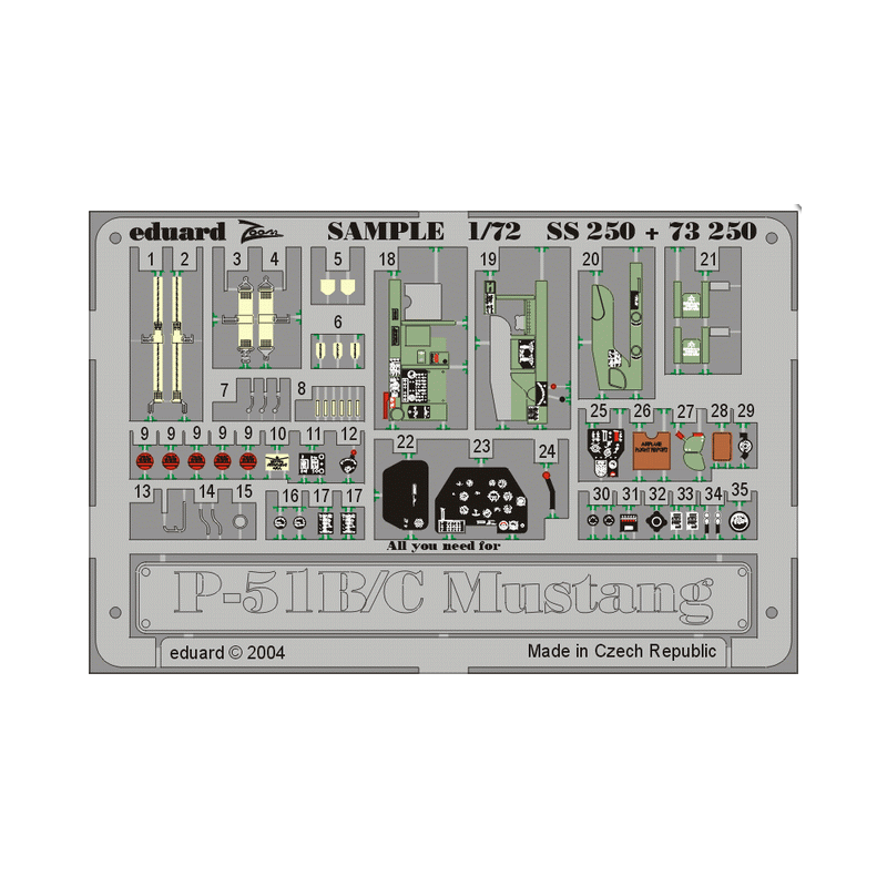 Filme fotogravado: P-51B/C (kit ACADEMY).