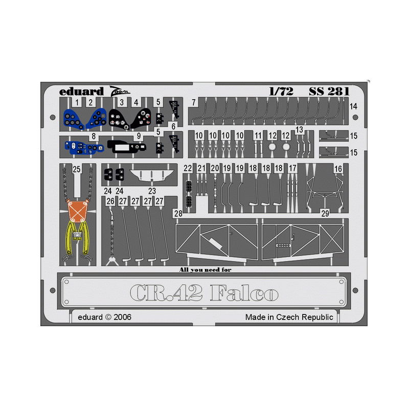 Fotogeätzte Folie: CR 42 Falco ( Italeri Kit).