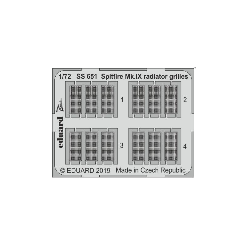 Fotogeätzt: Spitfire Mk.IX Kühlergrills ( EDUARD Kit).