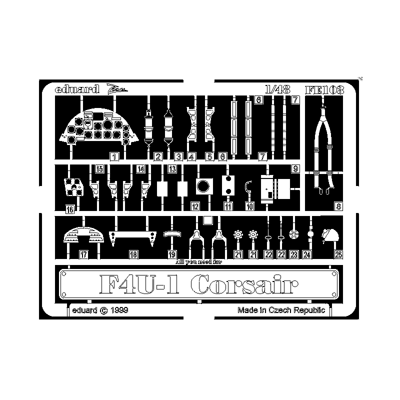 Pellicola fotoincisa: F4U-1 (kit TAMIYA).