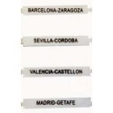 Placas de itinerario coches de madera de Mabar.