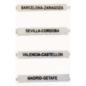 Placas de itinerario coches de madera de Mabar.