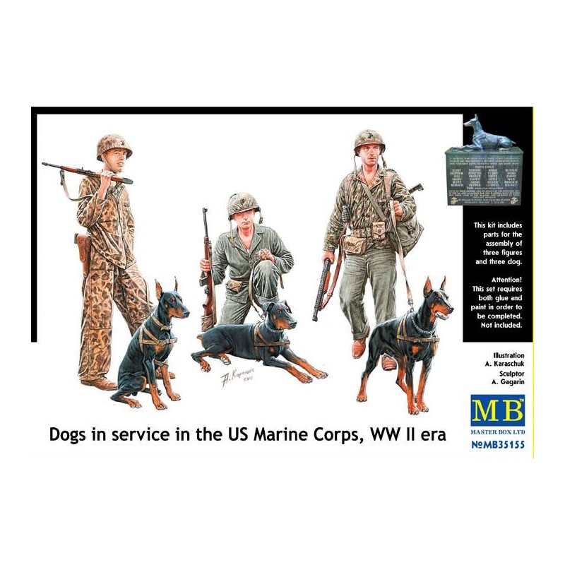 Perros al servicio de Marines estadounidenses. MASTER BOX 35155