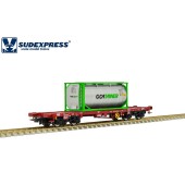 Vagón CP Sgmms, con contenedor "GCA TAINER".