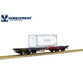 Vagón Sgmms 134-6, sin carga. Medway.