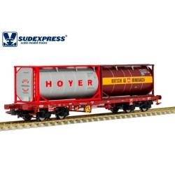CP Sgmms 021-5 , with "HOYER" and ''BERTSCHI' container.