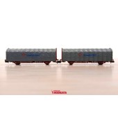 Set di due carri in tela, ''Transfesa''. RENFE.