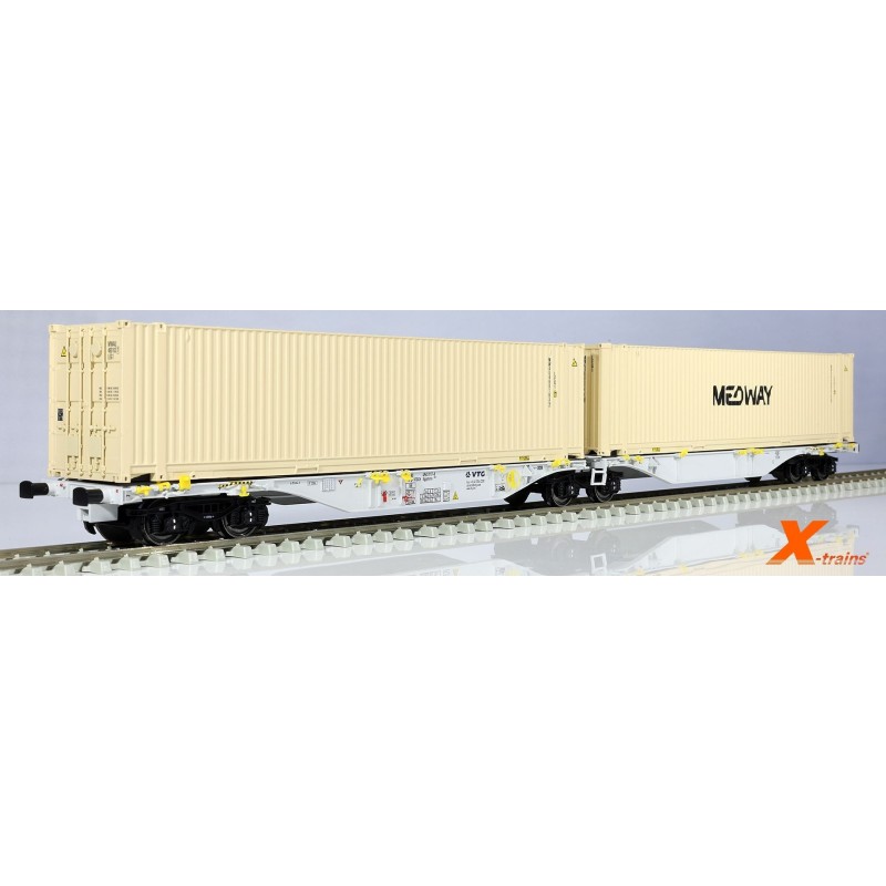 Vagón VTG, con contenedores "Medway''.